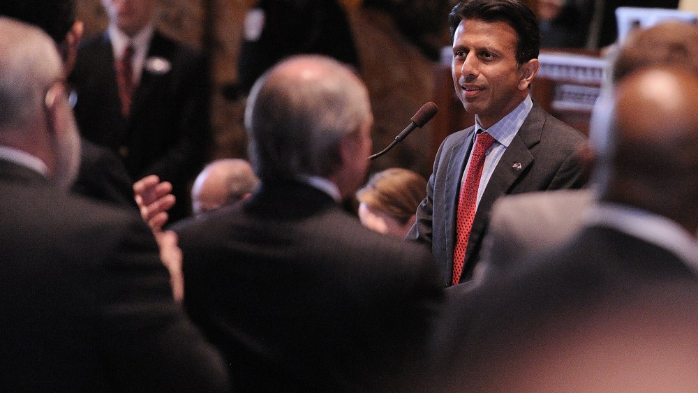 Louisiana Gov. Bobby Jindal speaks during the opening of the state legislature at the state capitol in Baton Rouge, La., on March 10, 2014.