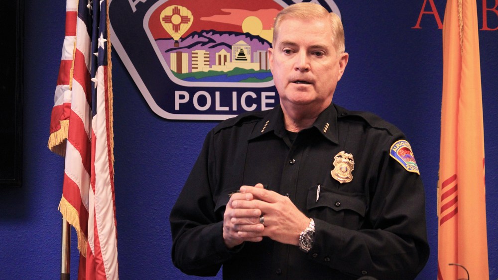 Albuquerque Police Chief Gorden Eden answers questions during a news conference Mar. 31, 2014.