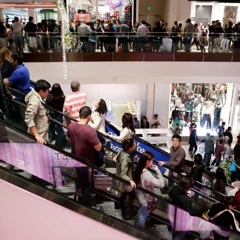 Holiday shoppers at Brea Mall during Black Friday shopping on Nov. 29, 2013, in Brea, Calif.