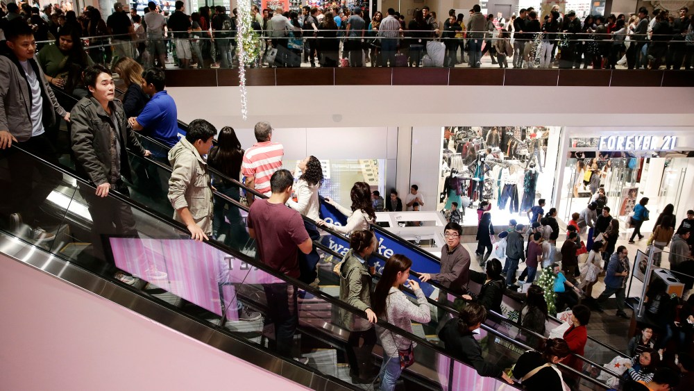 Holiday shoppers at Brea Mall during Black Friday shopping on Nov. 29, 2013, in Brea, Calif.