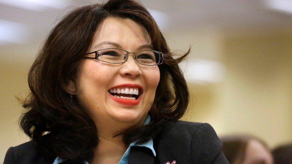 In this Aug. 13, 2014 file photo, U.S. Rep. Tammy Duckworth, D-Ill., appears at annual state fair Governor's Day brunch in Springfield, Ill. (Photo by Seth Perlman/AP)