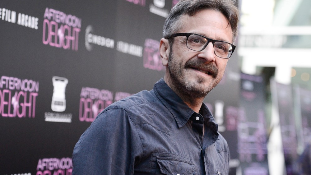 Actor and comedian Marc Maron arrives at the Los Angeles premiere screening of the feature film "Afternoon Delight" at the ArcLight Hollywood on Aug. 19, 2013 in Los Angeles, Calif. (Photo by Dan Steinberg/Invision/AP)