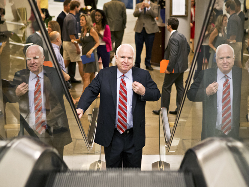 Sen. John McCain goes to the floor for a vote on Capitol Hill in Washington, Wednesday, July 31, 2013. President Barack Obama has asked his former 2008 rival for the White House to travel to Egypt with fellow Republican, Sen. Lindsey Graham, to press...