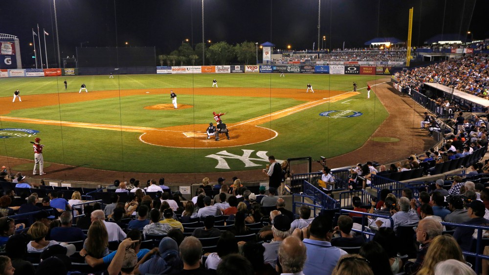 Fans watch an exhibition baseball game between the New York Yankees and the Philadelphia Phillies in Tampa, Fla., March 19, 2015. (Photo by Kathy Willens/AP)