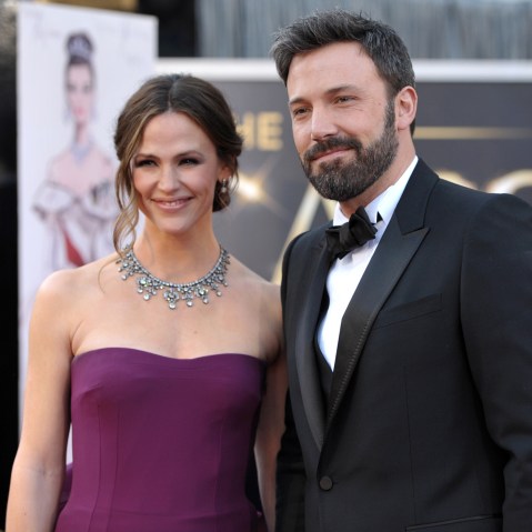 Jennifer Garner and Ben Affleck arrive at the Oscars in Los Angeles, Feb. 24, 2013. (Photo by John Shearer/Invision/AP)