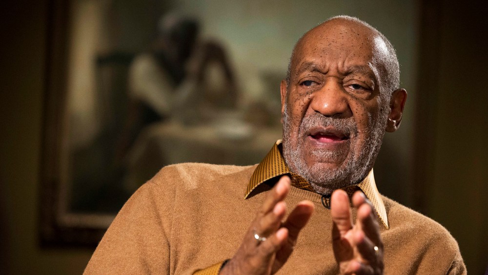 In this Nov. 6, 2014 file photo, Entertainer Bill Cosby gestures during an interview in Washington, D.C. (Photo by Evan Vucci/AP)