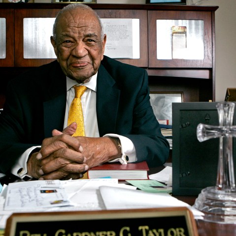 In a Nov. 29, 2007 file photo, Rev. Gardner Taylor is seen in his home in Raleigh, N.C. (Photo by Gerry Broome/AP)