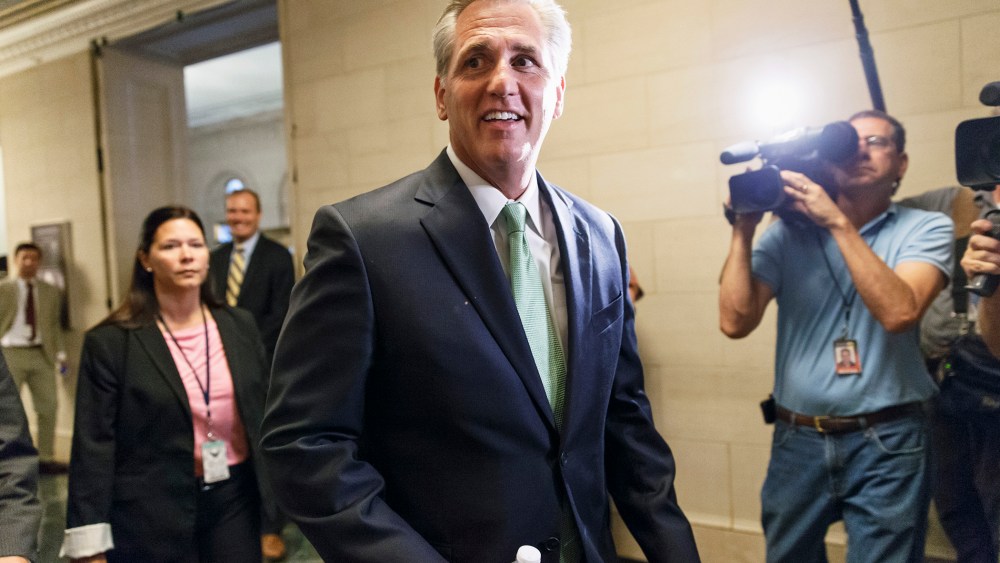 House Majority Whip Kevin McCarthy of Calif., arrives for GOP leadership elections, on Capitol Hill in Washington, D.C., June 19, 2014.