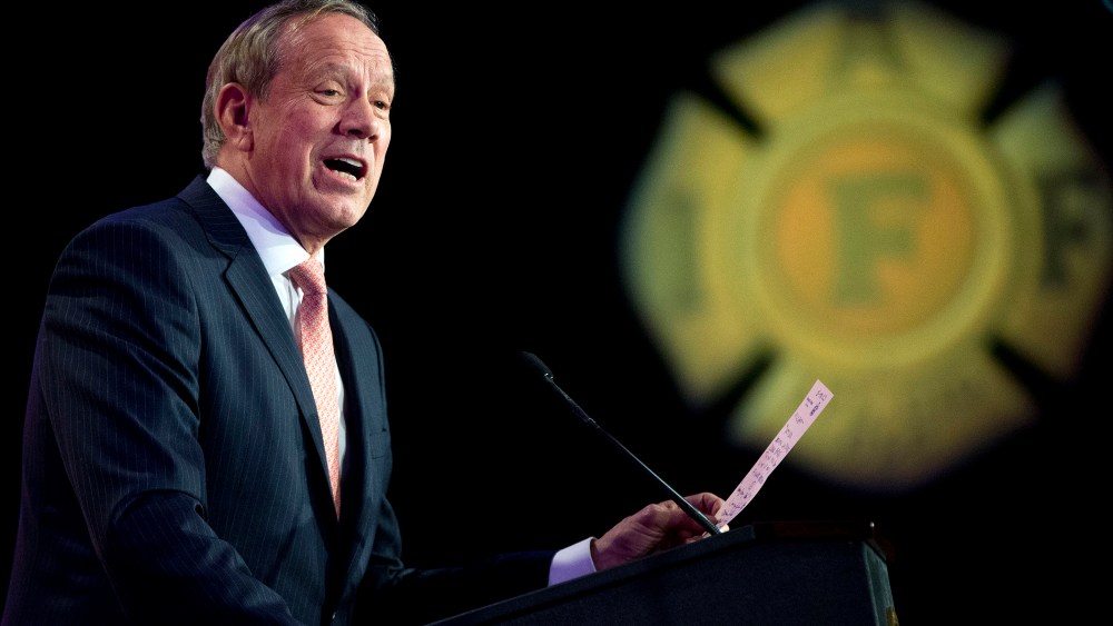 Former New York Gov. George Pataki speaks at the International Association of Firefighters (IAFF) Legislative Conference and Presidential Forum in Washington, D.C., March 10, 2015. (Photo by Pablo Martinez Monsivais/AP)