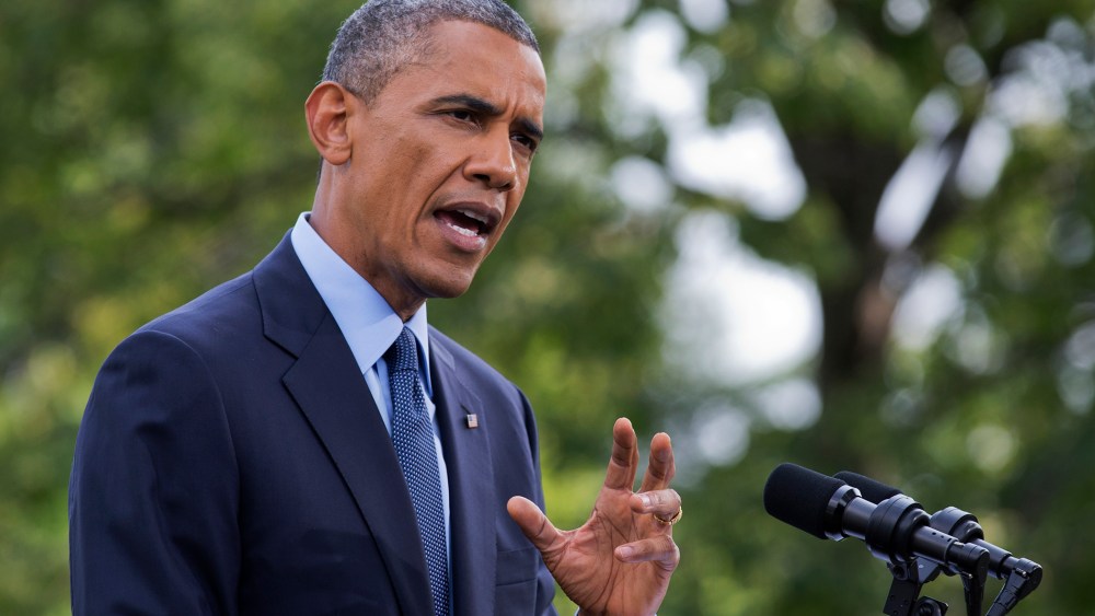 President Barack Obama speaks on the South Lawn of the White House in Washington, D.C., July 29, 2014.