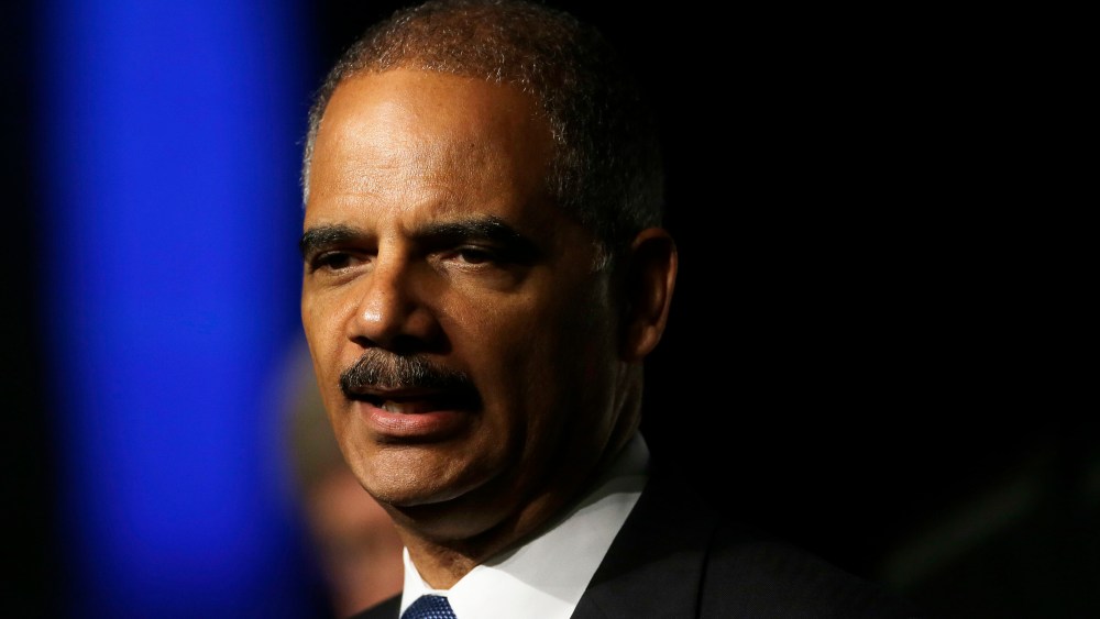 United States Attorney Gen. Eric Holder speaks to the American Bar Association Annual meeting Monday, Aug. 12, 2013, in San Francisco. In remarks to the association, Holder said the Obama administration is calling for major changes to the nation's...