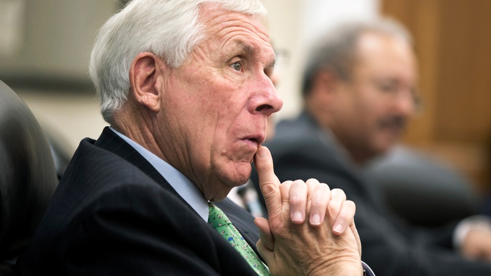 Rep. Frank Wolf, R-Va. listen to testimony on Capitol Hill in Washington, on April 12, 2013.