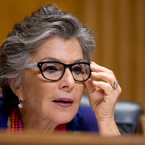 Sen. Barbara Boxer, D-Calif. speaks on Capitol Hill in Washington, July 15, 2015. (Photo by Manuel Balce Ceneta/AP)