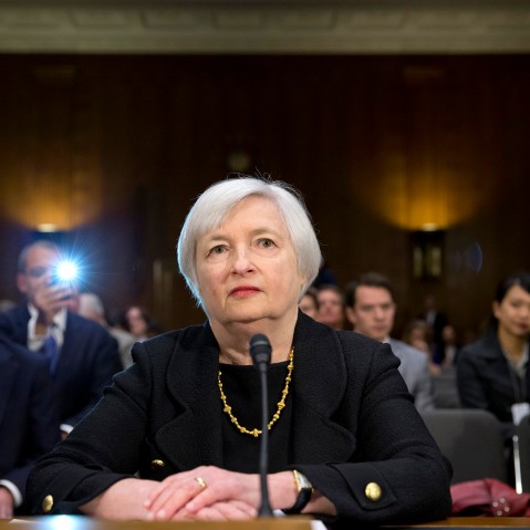 Janet Yellen, President Obama's nominee to succeed Ben Bernanke as Federal Reserve chairman, testifies at her confirmation hearing, Nov. 14, 2013, on Capitol Hill in Washington.