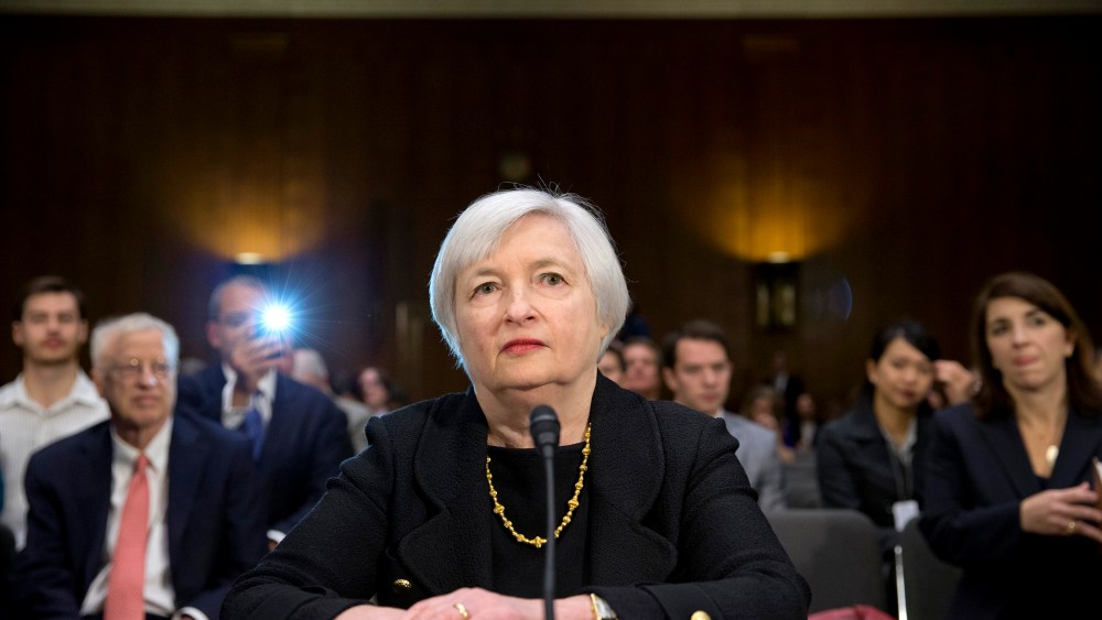 Janet Yellen, President Obama's nominee to succeed Ben Bernanke as Federal Reserve chairman, testifies at her confirmation hearing, Nov. 14, 2013, on Capitol Hill in Washington.