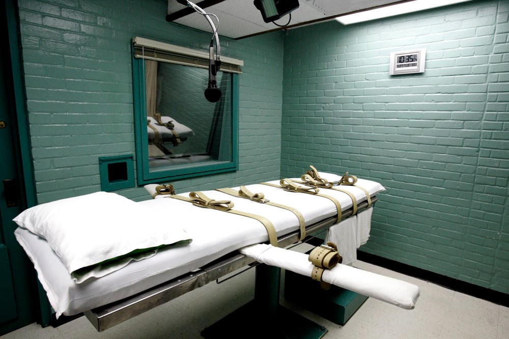 The gurney in the death chamber in Huntsville, Texas.