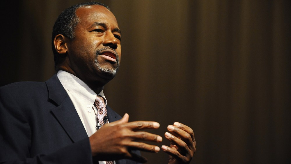 Republican Presidential candidate Dr. Ben Carson speaks during a town hall event at Bob Jones University, Nov. 13, 2015, in Greenville, S.C. (Photo by Rainier Ehrhardt/AP)