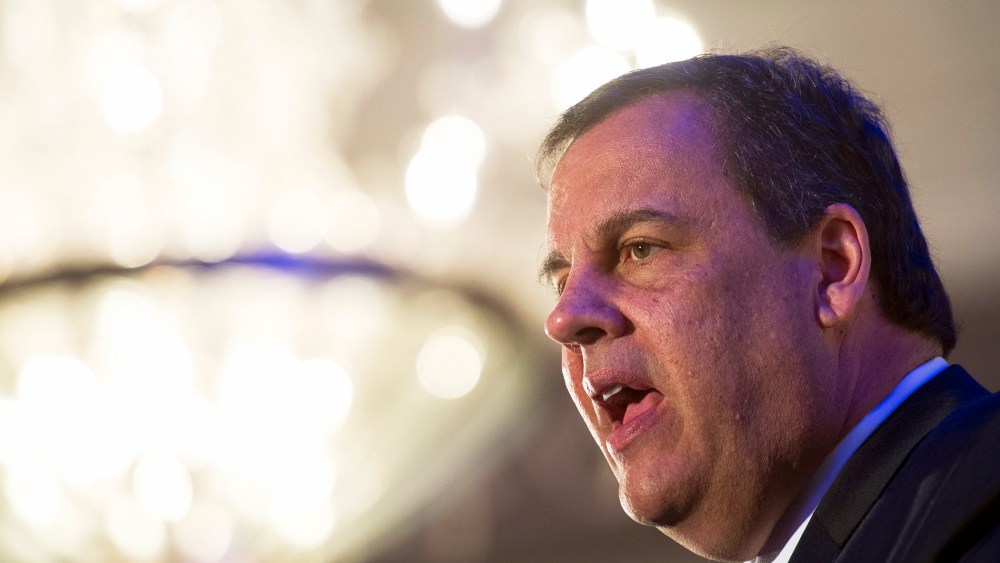 N.J. Gov. Chris Christie speaks at an event in Tyson's Corner, Va., May 1, 2015. (Photo by Cliff Owen/AP)