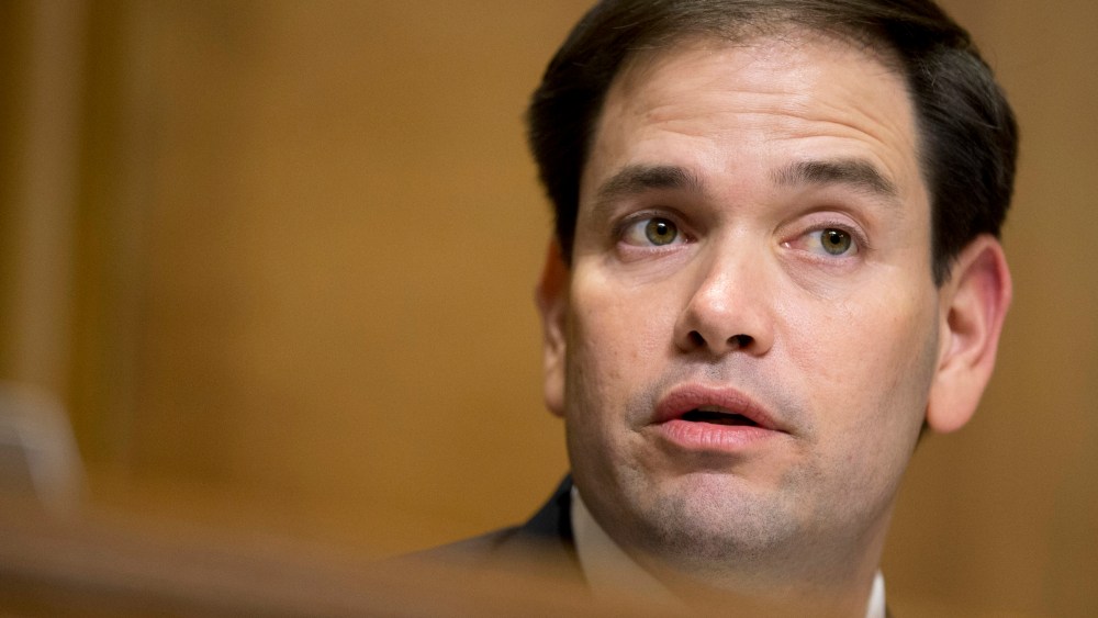 Sen. Marco Rubio, R-Fla., speaks on Capitol Hill in Washington on April 14, 2015. (Photo by Manuel Balce Ceneta/AP)
