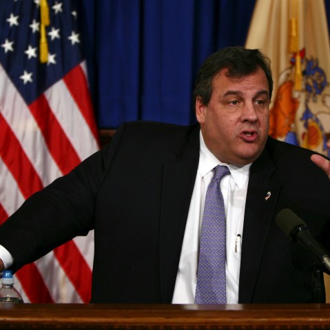 In this photo provided by the Office of the Governor of New Jersey, Gov. Chris Christie speaks at a news conference at New Jersey's State House on Wednesday, Jan. 2, 2013. (AP Photo/New Jersey Governor's Office, Tim Larsen)