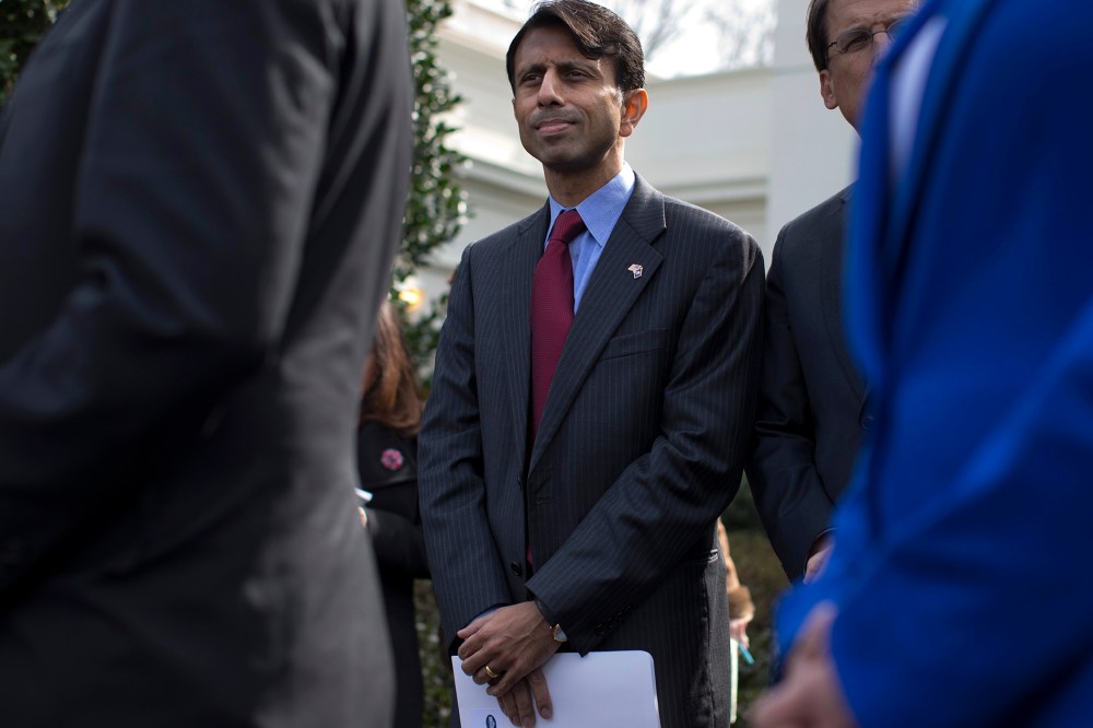 Louisiana Gov. Bobby Jindal outside the White House in Washington, Feb. 25, 2013.