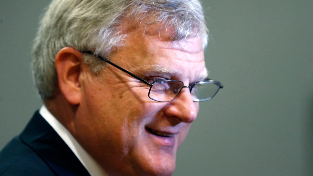 In this Aug. 8, 2013 photograph, U.S. Rep. Alan Nunnelee, R-Miss., speaks following a news conference in Jackson, Miss. (Photo by Rogelio V. Solis/AP)