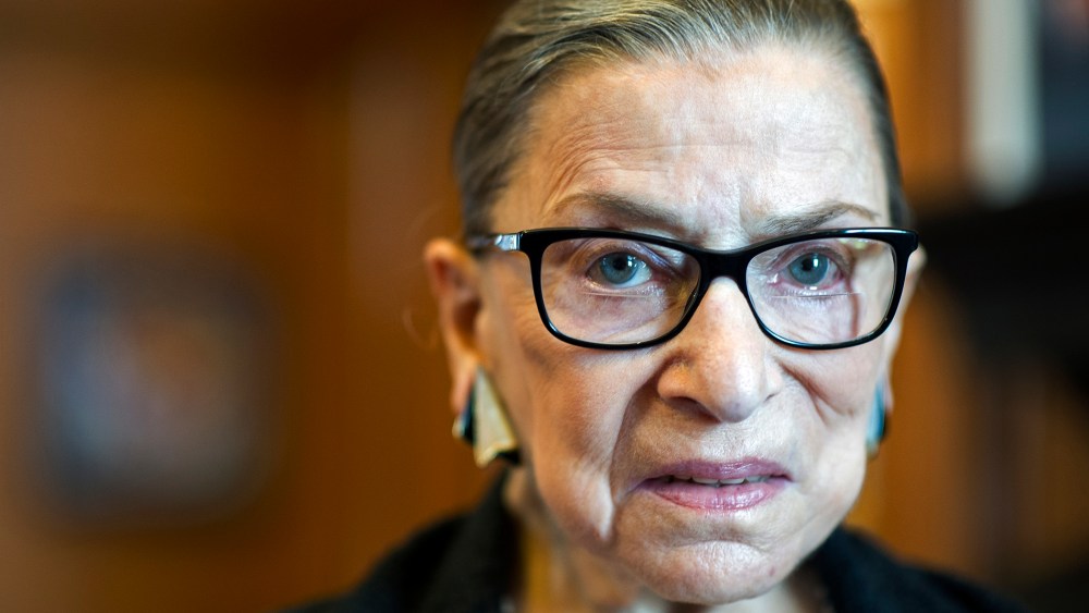 Associate Justice Ruth Bader Ginsburg in her Supreme Court chambers in Washington, on July 31, 2014.