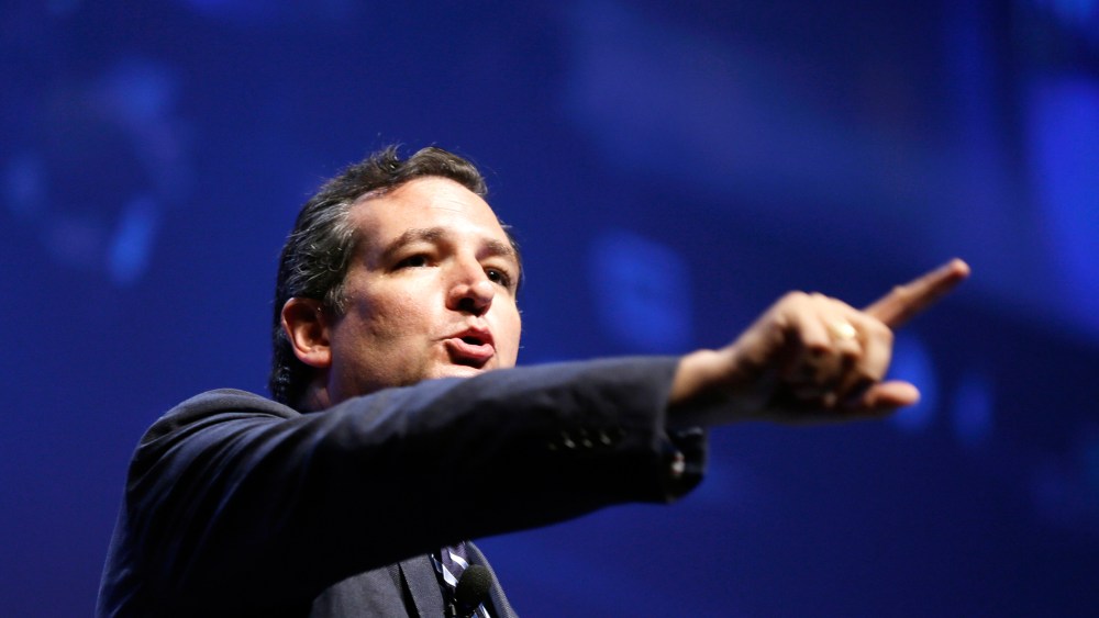 In this Aug. 9, 2014 file photo, U.S. Sen. Ted Cruz, R-Texas, speaks during an event in Ames, Iowa. (Photo by Charlie Neibergall/AP