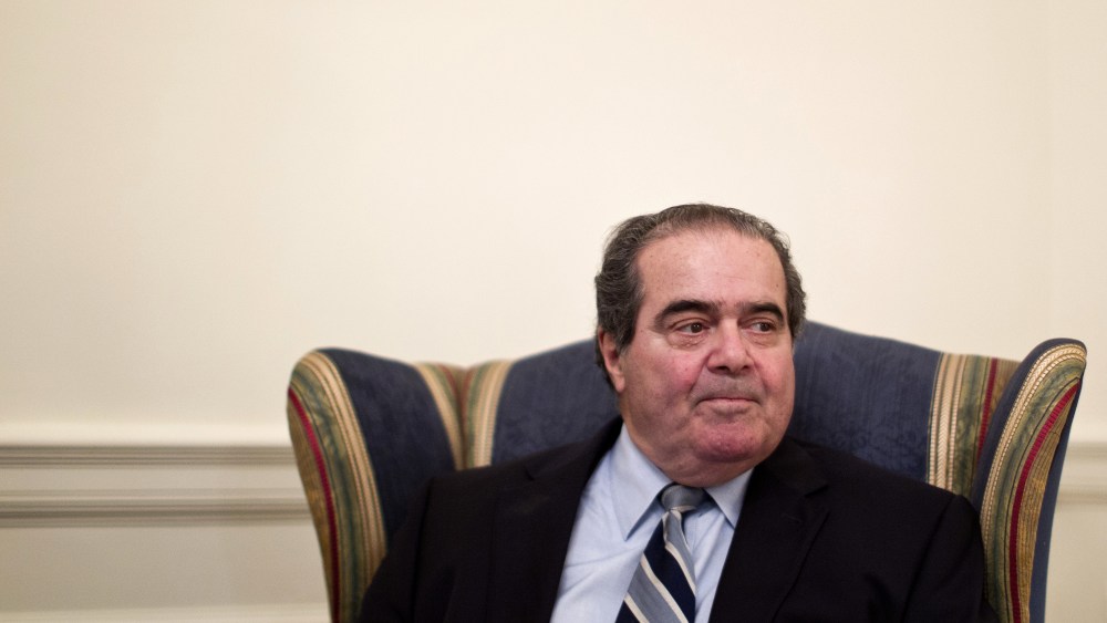 Supreme Court Justice Antonin Scalia is interviewed by The Associated Press, July 26, 2012, at the Supreme Court in Washington. (Photo by Haraz N. Ghanbari/AP)