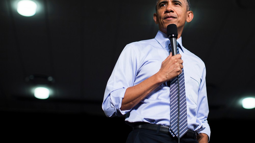 President Barack Obama answers questions during an event on Feb. 6, 2015, in Indianapolis. (Photo by Evan Vucci/AP)