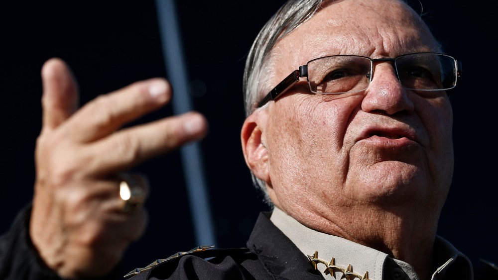 Maricopa County Sheriff Joe Arpaio speaks with the media in Phoenix, Jan. 9, 2013. (Photo by Ross D. Franklin/AP)