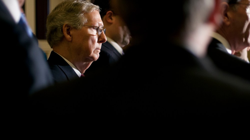 Senate Minority Leader Mitch McConnell (R-KY). on Capitol Hill in Washington, Jan. 28, 2014.