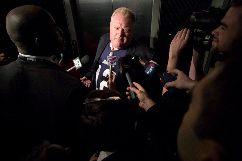 Toronto Mayor Rob Ford arrives at his office, Nov. 14, 2013.