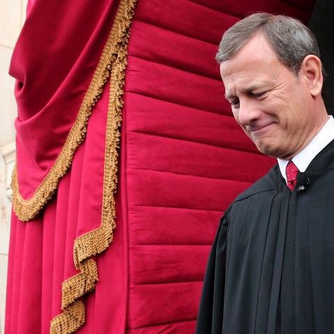 U.S. Supreme Court Chief Justice John Roberts arriving at the West Front of the U.S. Capitol in Washington on Jan. 21, 2013. (Win McNamee/AP)