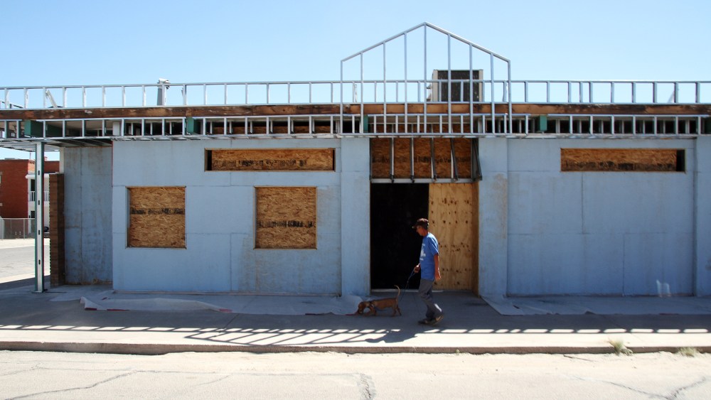 A man walks past the former site of a clinic that offered abortions in El Paso, Texas on Oct. 3, 2014.