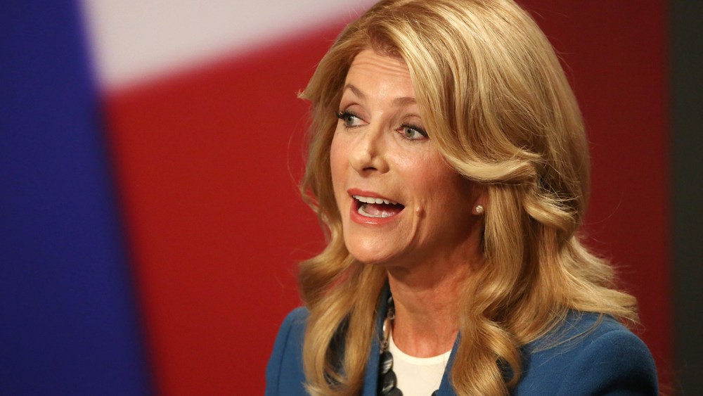 Democratic Gubernatorial candidate and Texas State Senator Wendy Davis responds to a question during the final gubernatorial debate in Dallas on Sept. 30, 2014. (Photo by Andy Jacobsohn/The Dallas Morning News/Pool/AP)
