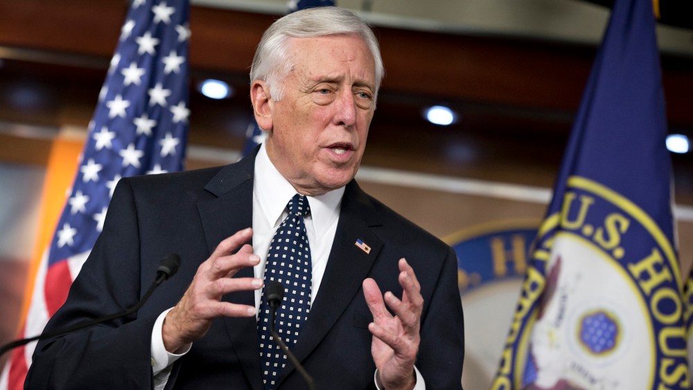 In this Dec. 5, 2013 file photo House Minority Whip Steny Hoyer of Md. speaks during a news conference on Capitol Hill in Washington.