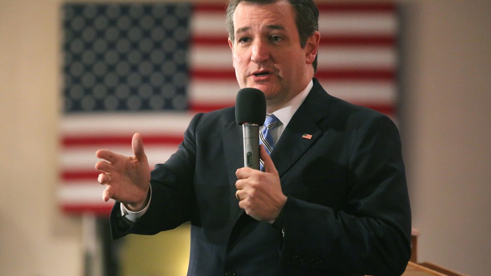 U.S. Sen. Ted Cruz speaks as The Milwaukee County Republican Party hosted a dinner at Serb Hall on April 1, 2016. (Photo by Mike De Sisti/Milwaukee Journal Sentinel/AP)