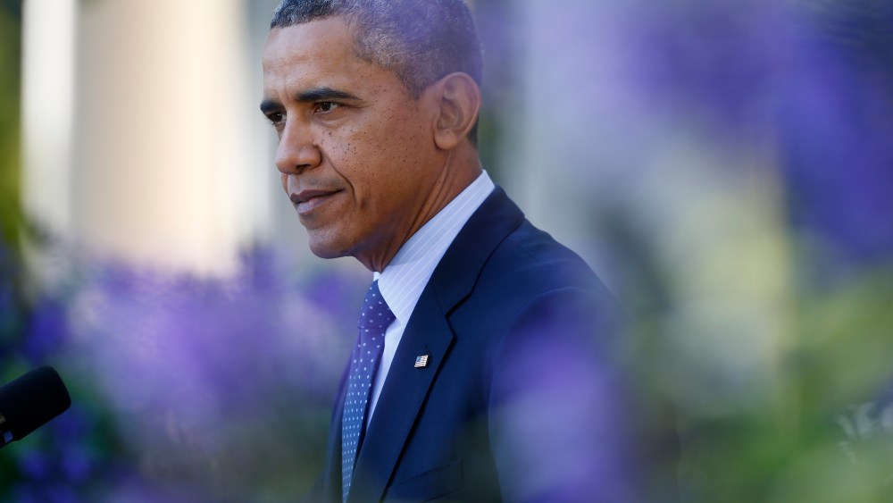 President Barack Obama speaks during an event in the Rose Garden of the White House on the initial rollout of the health care overhaul on Monday, Oct. 21, 2013 in Washington.