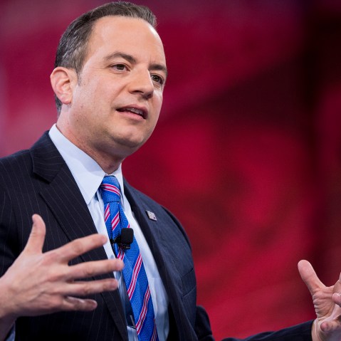 Reince Priebus, chairman of the Republican National Committee, speaks at the American Conservative Union's CPAC conference at National Harbor in Oxon Hill, Md., March 4, 2016. (Photo By Bill Clark/CQ Roll Call/AP)
