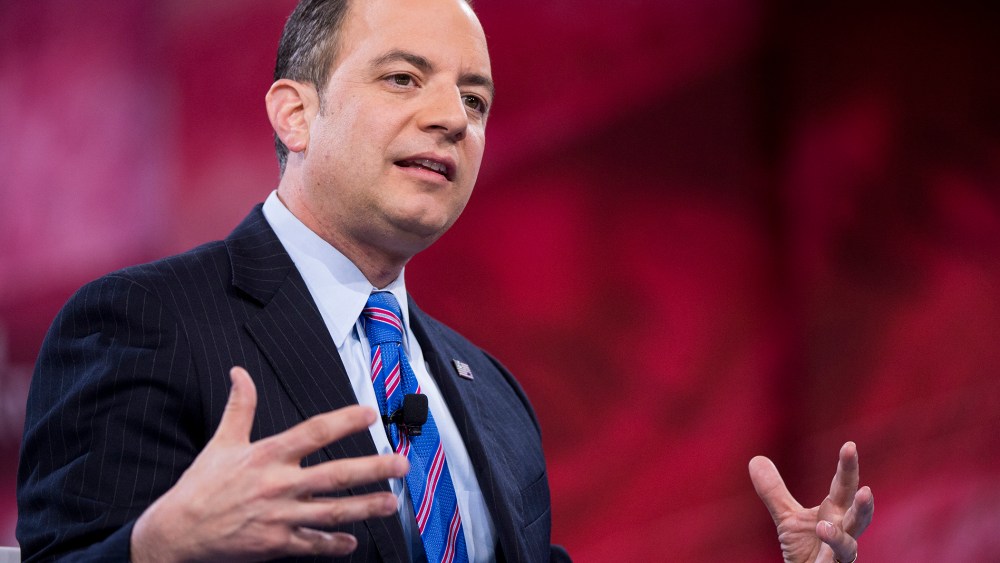 Reince Priebus, chairman of the Republican National Committee, speaks at the American Conservative Union's CPAC conference at National Harbor in Oxon Hill, Md., March 4, 2016. (Photo By Bill Clark/CQ Roll Call/AP)