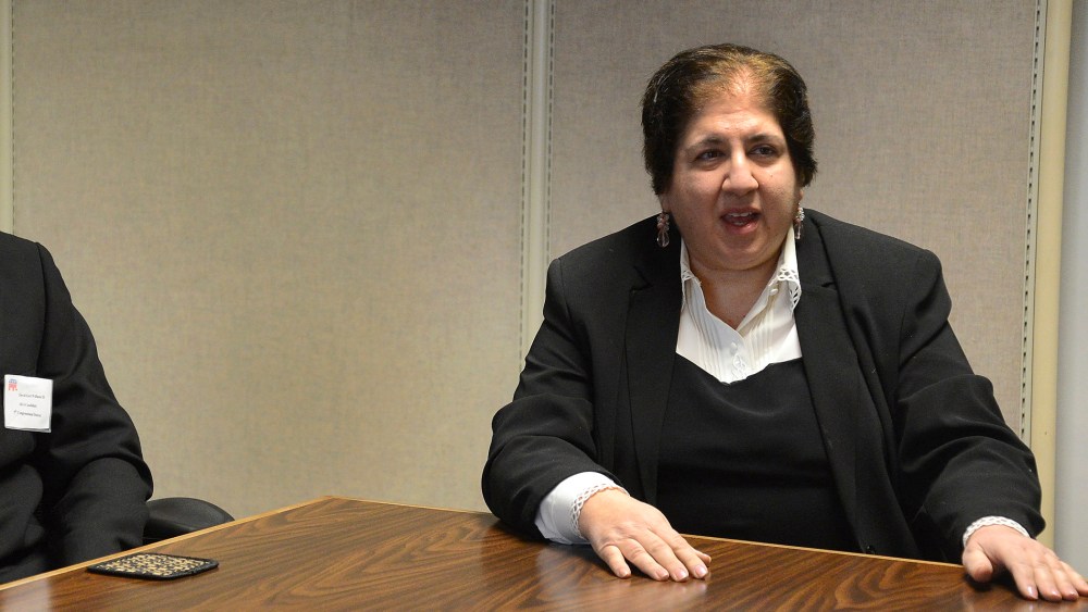 Susanne Atanus is interviewed in Arlington Heights, Ill. Jan. 20. 2014.