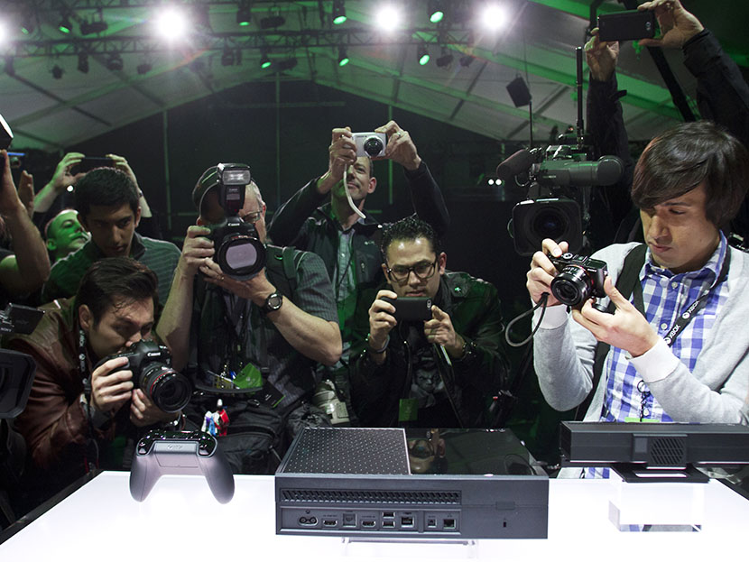 Press photograph Xbox One following the Xbox One reveal event on Tuesday, May 21, 2013, in Redmond, Wash. (Photo by Karen Ducey/Invision for Microsoft/AP)