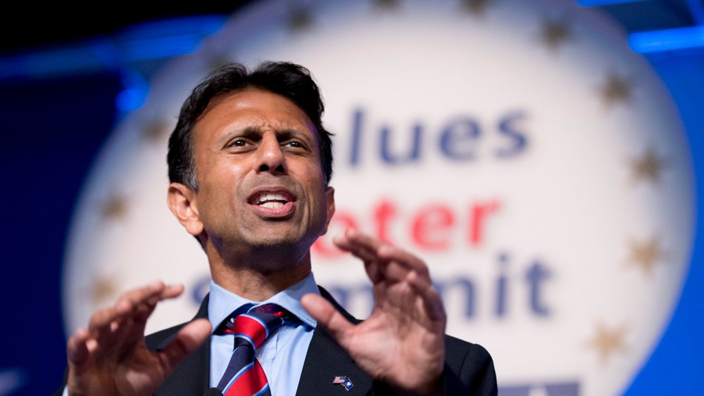 Louisiana Gov. Bobby Jindal, R-La., speaks at the 2014 Values Voter Summit in Washington, Friday, Sept. 26, 2014.