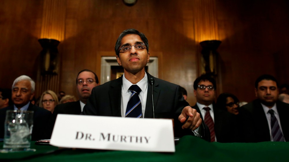 Dr. Vivek Hallegere Murthy, President Barack Obama's nominee to be the next U.S. Surgeon General, prepares to testify on Capitol Hill, Feb. 4, 2014.