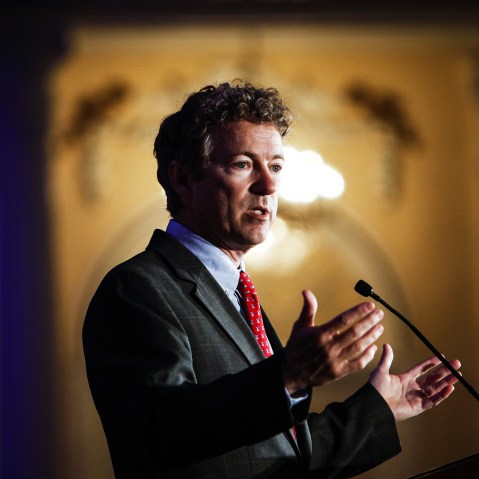 Kentucky Senator Rand Paul address attendees during the Republican National Committee spring meeting at the Peabody hotel in Memphis, Tenn., on May 9, 2014. (Photo by William DeShazer/The Commercial Appeal/AP)