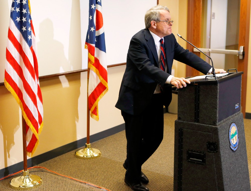 Ohio Attorney General Mike DeWine announces indictments against four additional people in the Steubenville rape case, Nov. 25, 2013.
