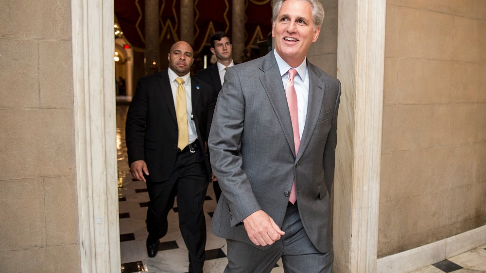 House Majority Leader Kevin McCarthy, R-Calif., leaves the House chamber following a vote on Sept. 30, 2015. (Photo By Bill Clark/CQ Roll Call/AP)