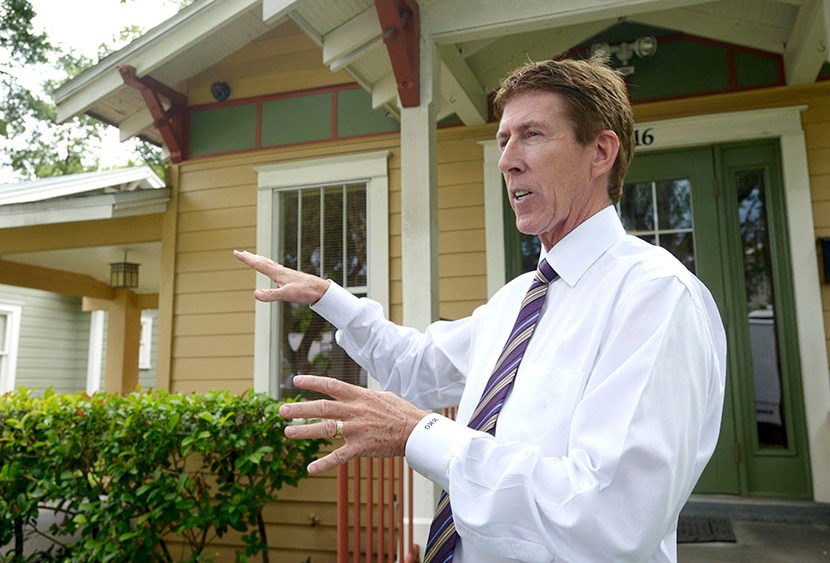 George Zimmerman attorney Mark O'Mara answers questions from reporters outside his offices in Orlando, Fla., Wednesday, July 24, 2013. (Photo by Phelan M. Ebenhack/AP)