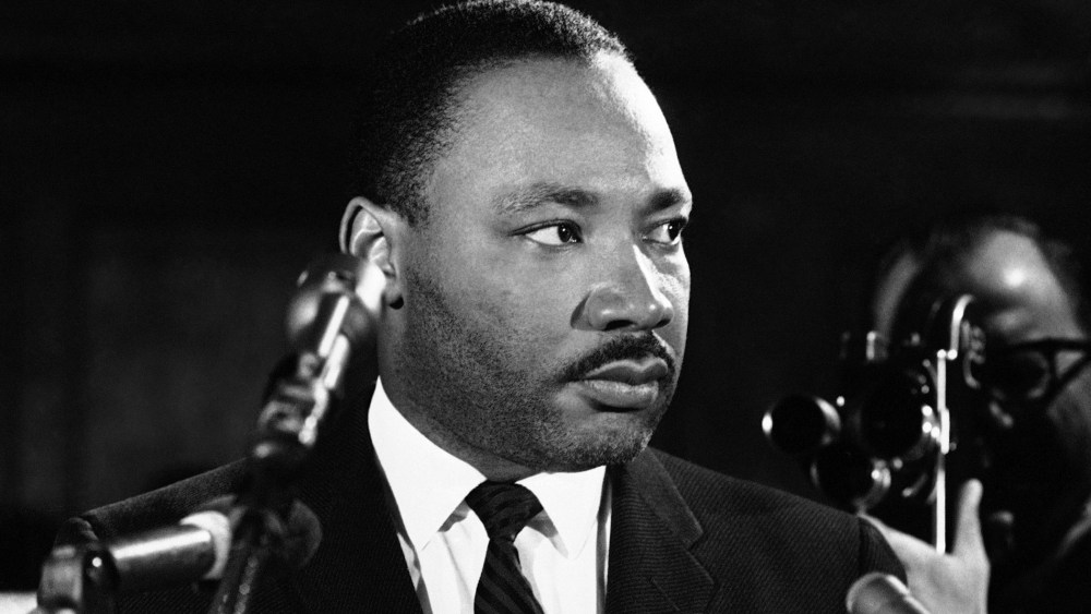 Dr. Martin Luther King at a news conference in Selma, Alabama on Feb. 5, 1965.